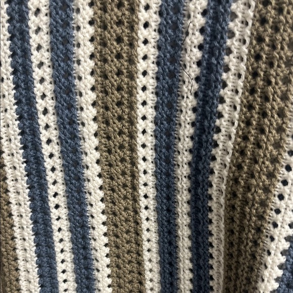 Lucky Brand Blue and Tan Striped Cardigan - Picture 6 of 9